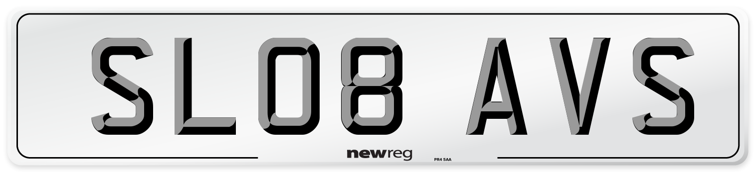 SL08 AVS Number Plate from New Reg
